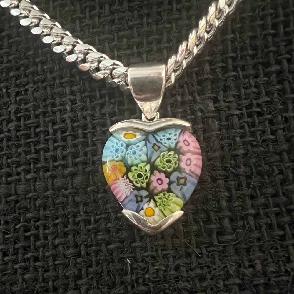 Alan K millefiori sterling silver necklace - Picture 2 of 8